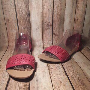 Madeline Stuart Women's Duke Red Sandals Size 8.5W.
